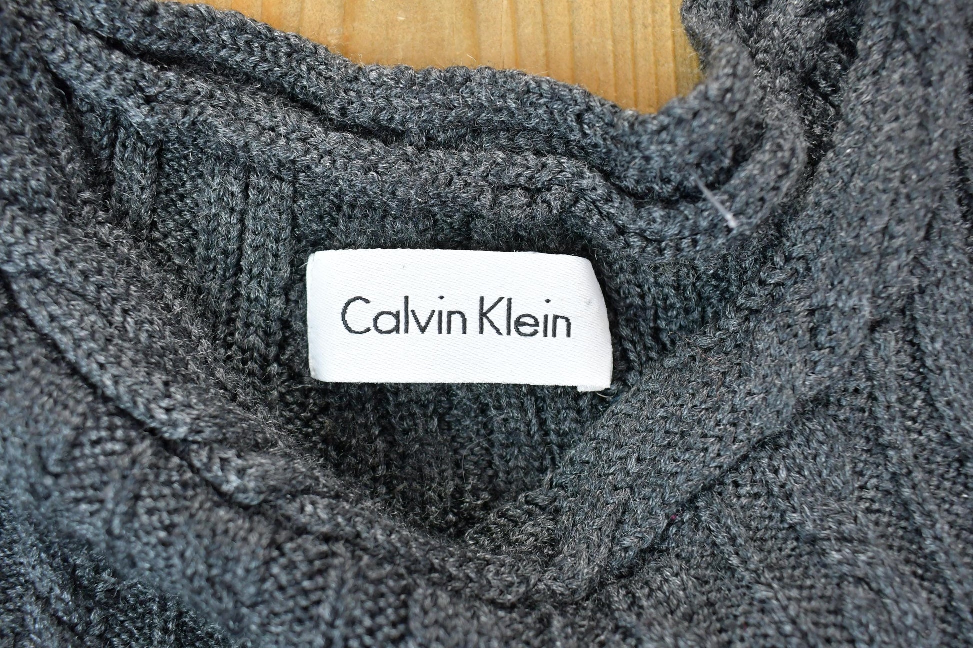 Vintage 1990s Calvin Klein 3D Colored Cable Knit Crewneck Sweater Dress