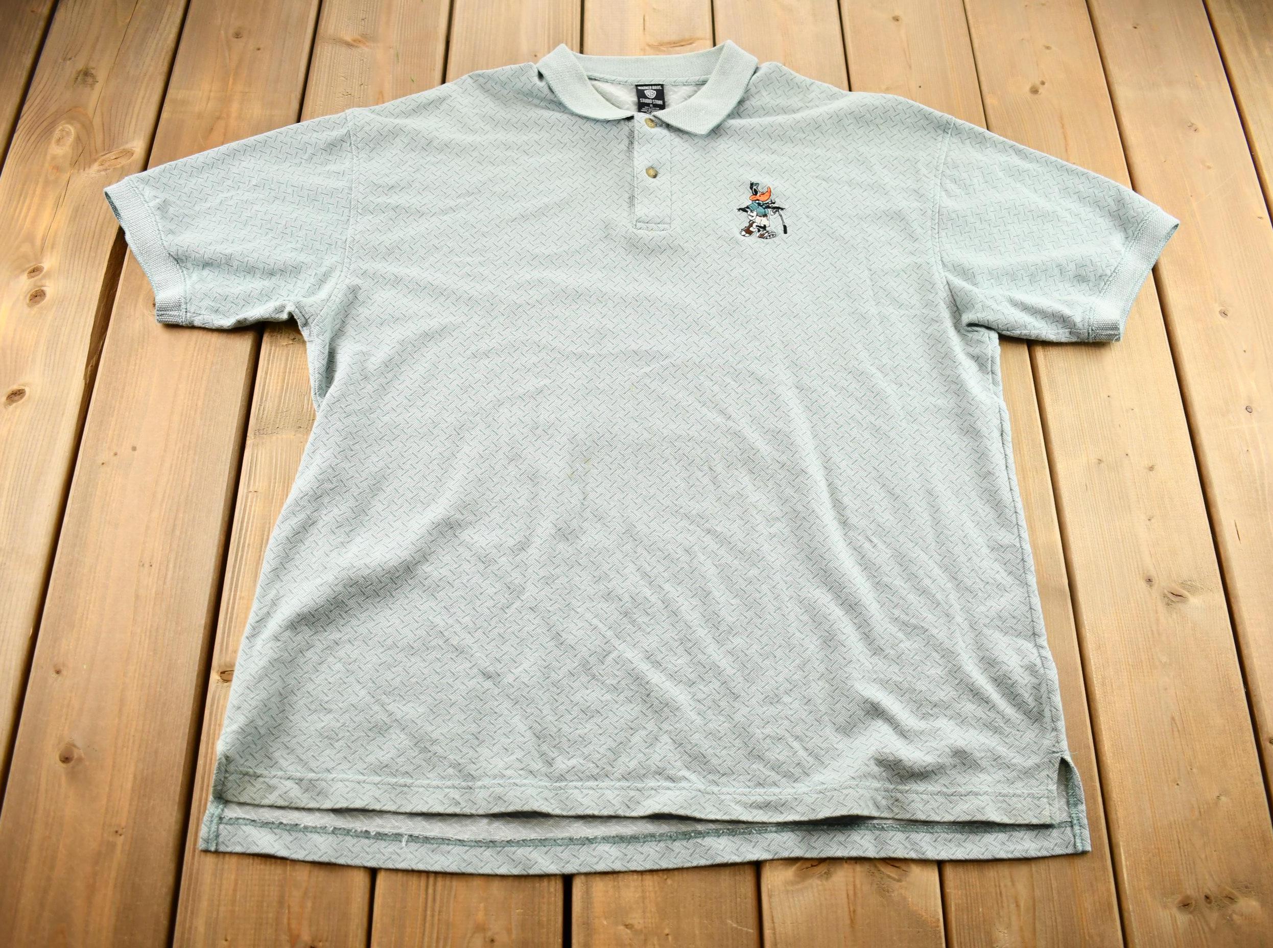 Vintage 2000s Daffy Duck Abstract Pattern Golf Polo Shirt