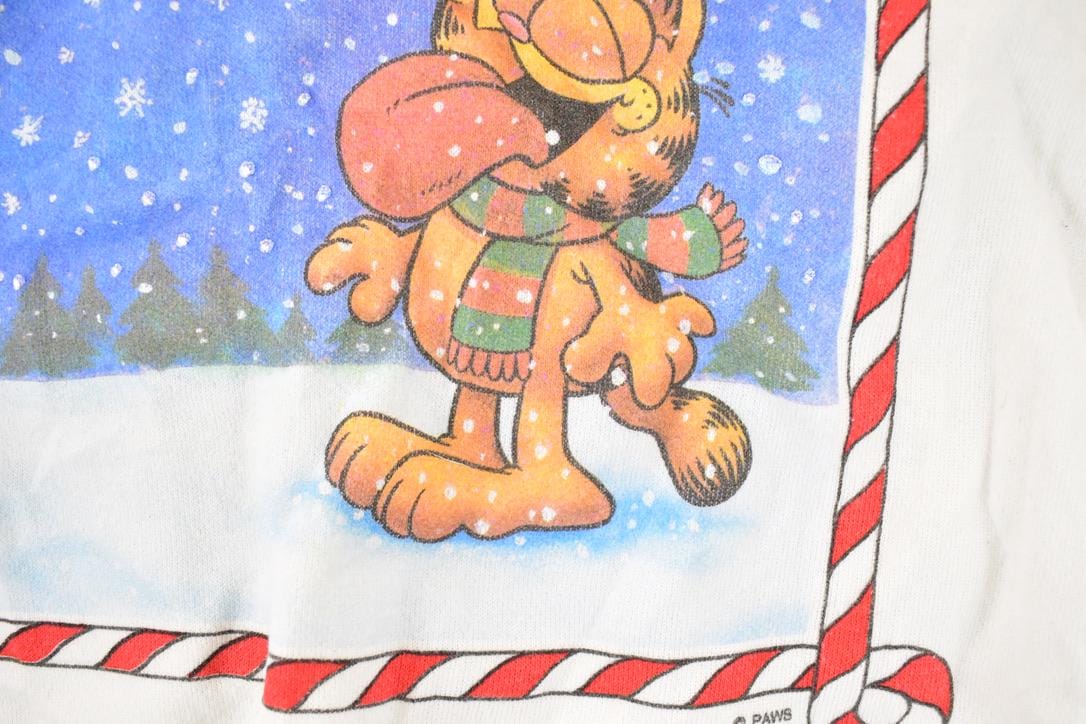 Vintage 1990s Garfield Christmas Jerry Leigh Looney Tunes Cute Christmas Crewneck Sweatshirt Men's XL