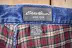 Vintage 1990s Eddie Bauer Plaid Lined Denim Jeans