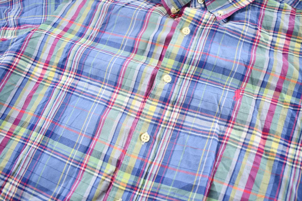 Vintage 2000s Polo Ralph Lauren Checkered Plaid Short Sleeve Button Down Shirt