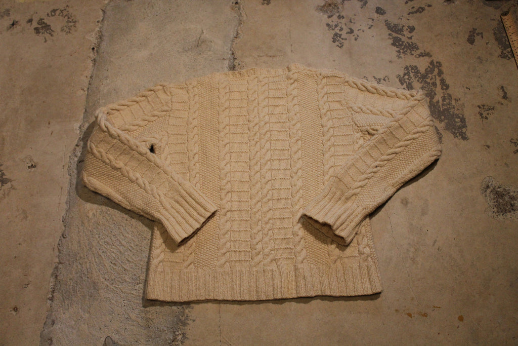 Vintage 1990s 3D Cable Knit Crewneck Sweater