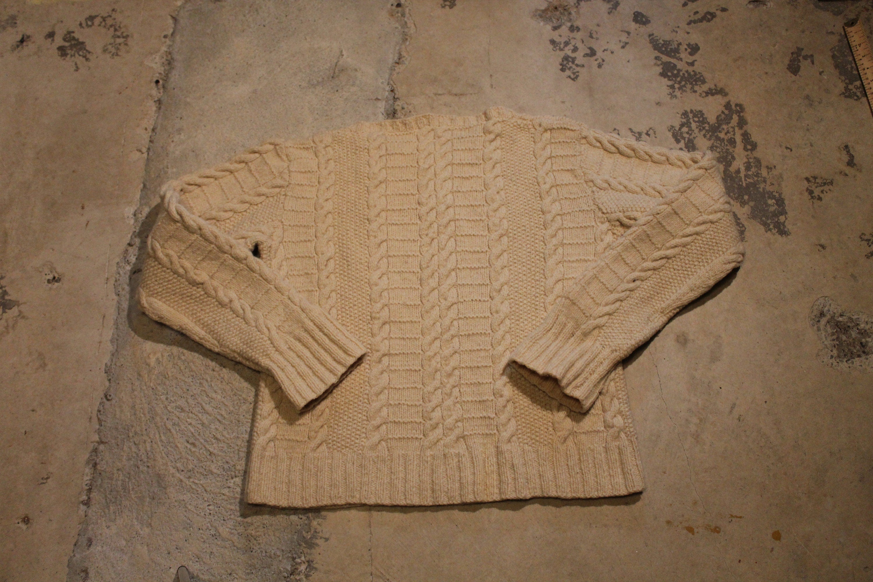 Vintage 1990s 3D Cable Knit Crewneck Sweater