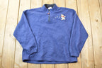 Vintage 1990s Pooh Bear Quarter Zip Disney Mock Neck