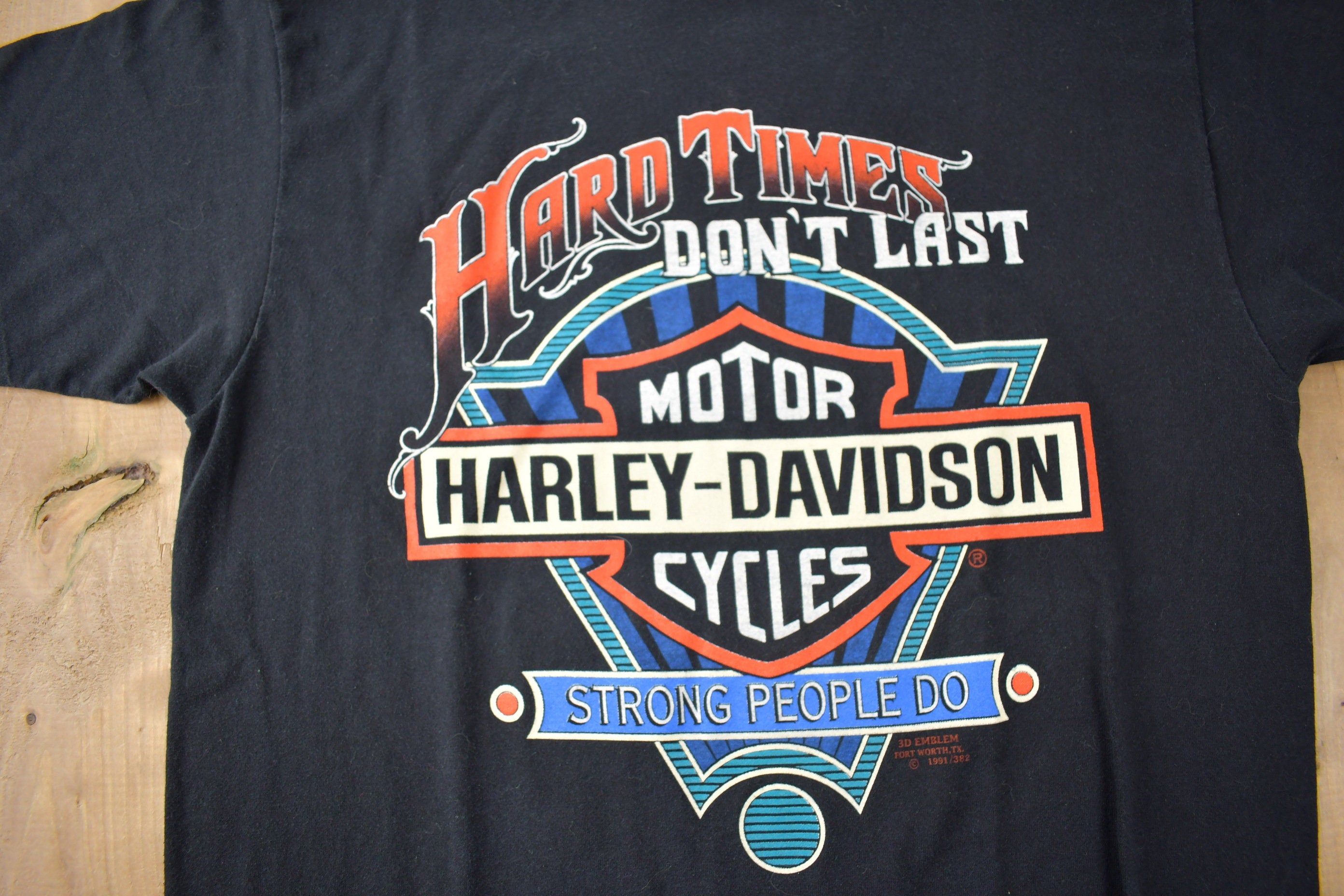 Vintage 1991 Harley Davidson Maui Cycle Company Kaanapali Single Stitch 3D Emblem T-Shirt Made In USA