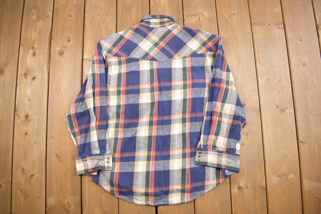 Vintage 1990s Sandy River Plaid Flannel Button Up Shirt