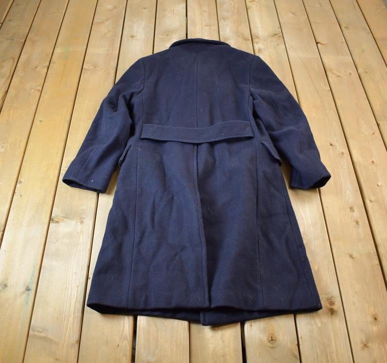 Vintage 1980s Promenade Wool Button Up Over Coat Made In USA