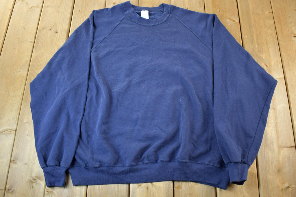 Vintage 1990s Jerzees Blank Blue Crewneck Sweatshirt Men's 3XL