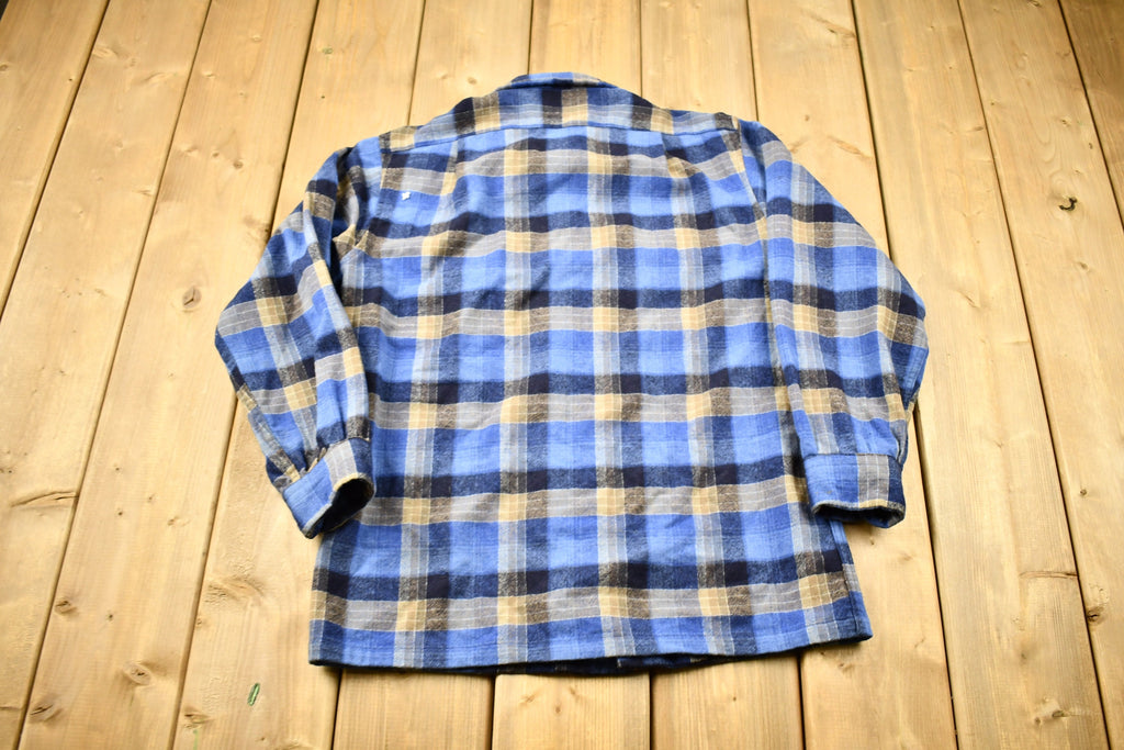 Vintage 1970s Pendleton Plaid Button Up Board Shirt