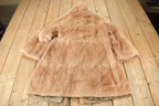 Vintage 1970s Pink Sheered Fur Coat Size Small