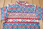 Vintage 1990s Alfred Dunner All Over Print Zip Up Fleece Sweater Size Woman's Medium