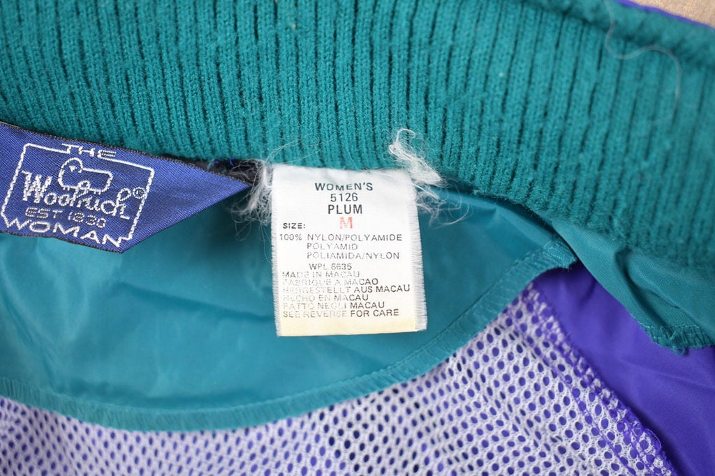 Vintage 1980s Woolrich Womens Purple Full Length Button Raincoat