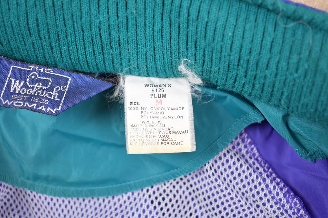 Vintage 1980s Woolrich Womens Purple Full Length Button Raincoat