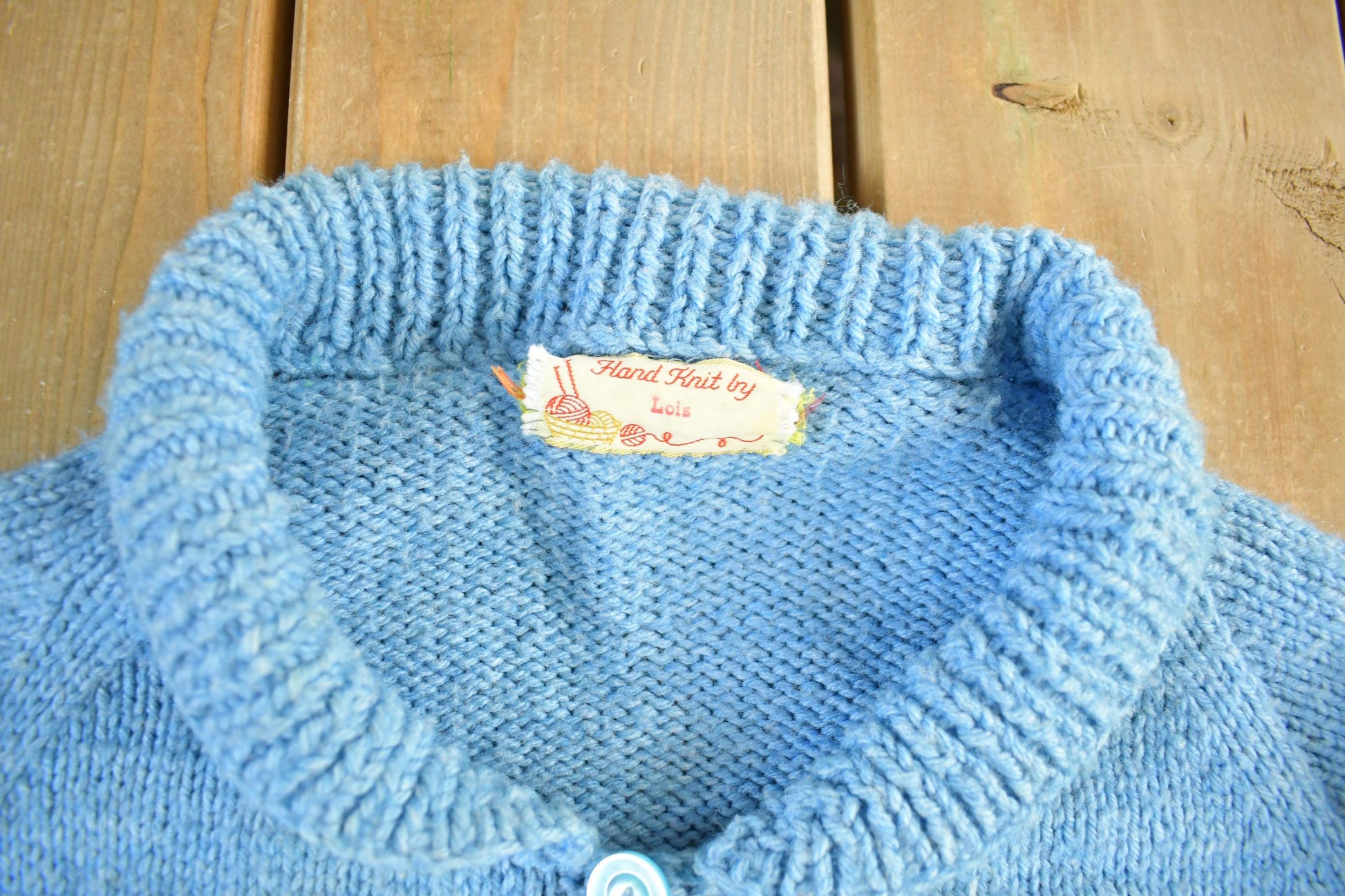 Vintage 1950s Hand Knit Golf Knit Cardigan Sweater Women's M-L