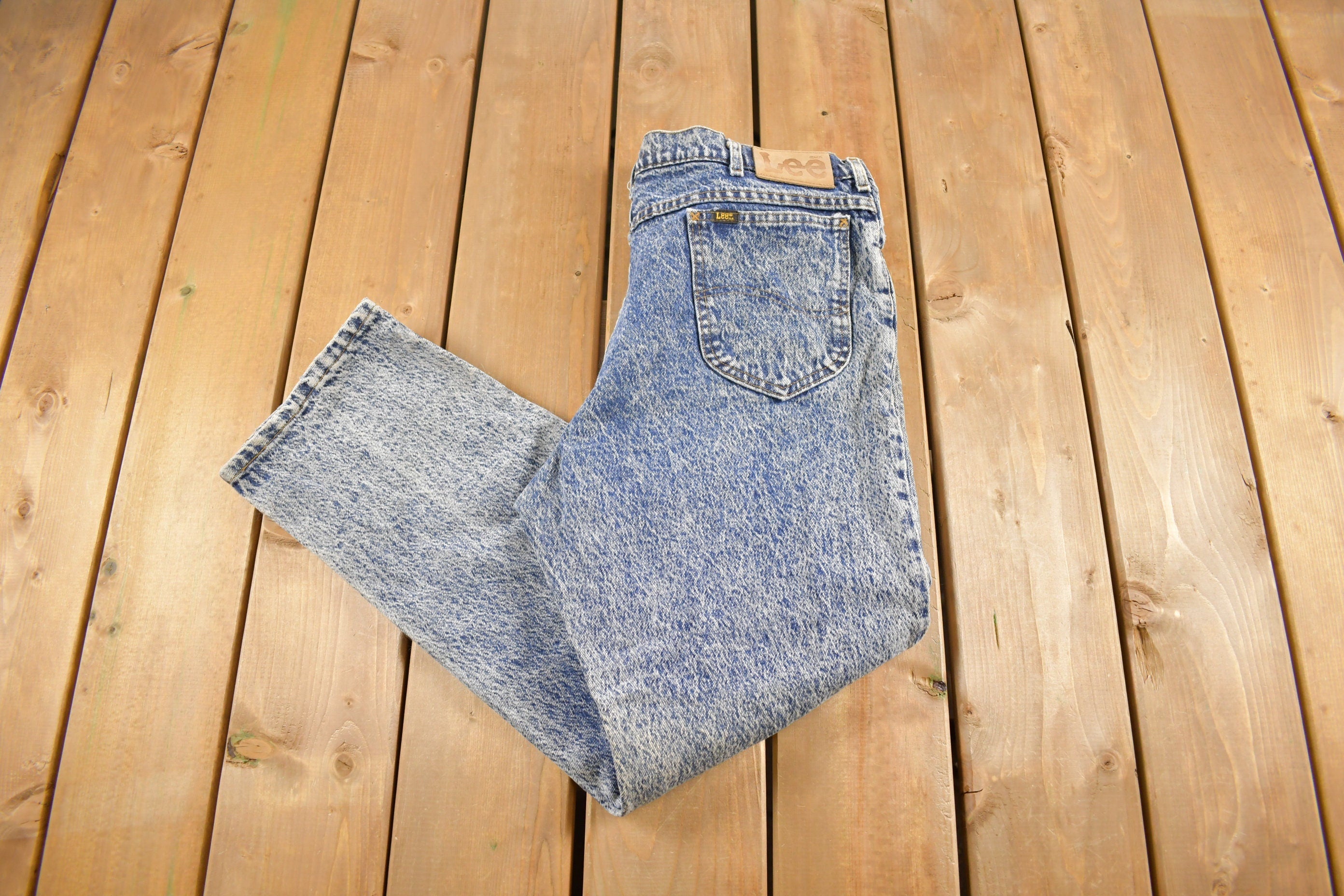 Vintage 1990s Lee Acid Wash Denim Jeans Size 36 x 27