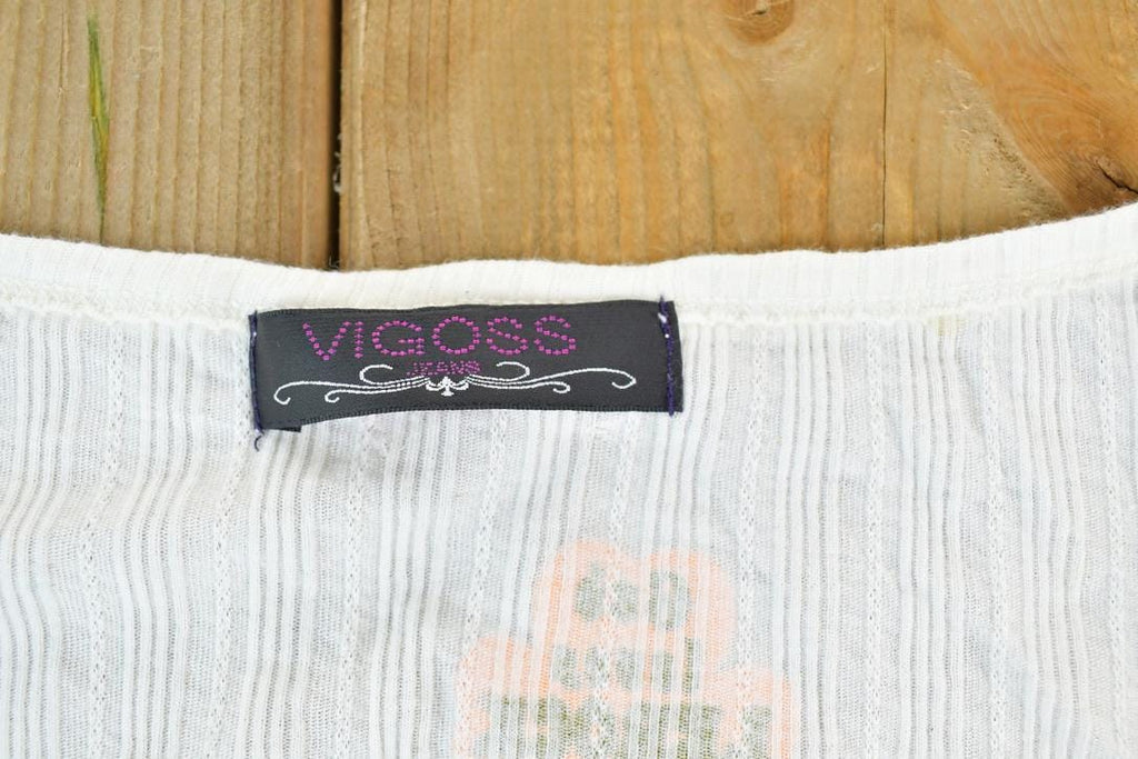 Women Vintage Vigoss Y2K God Loves Lerock Graphic Print Tank Top / Vigoss Grunge Skull Print / Contrast Stitch / Internet Famous Clothing