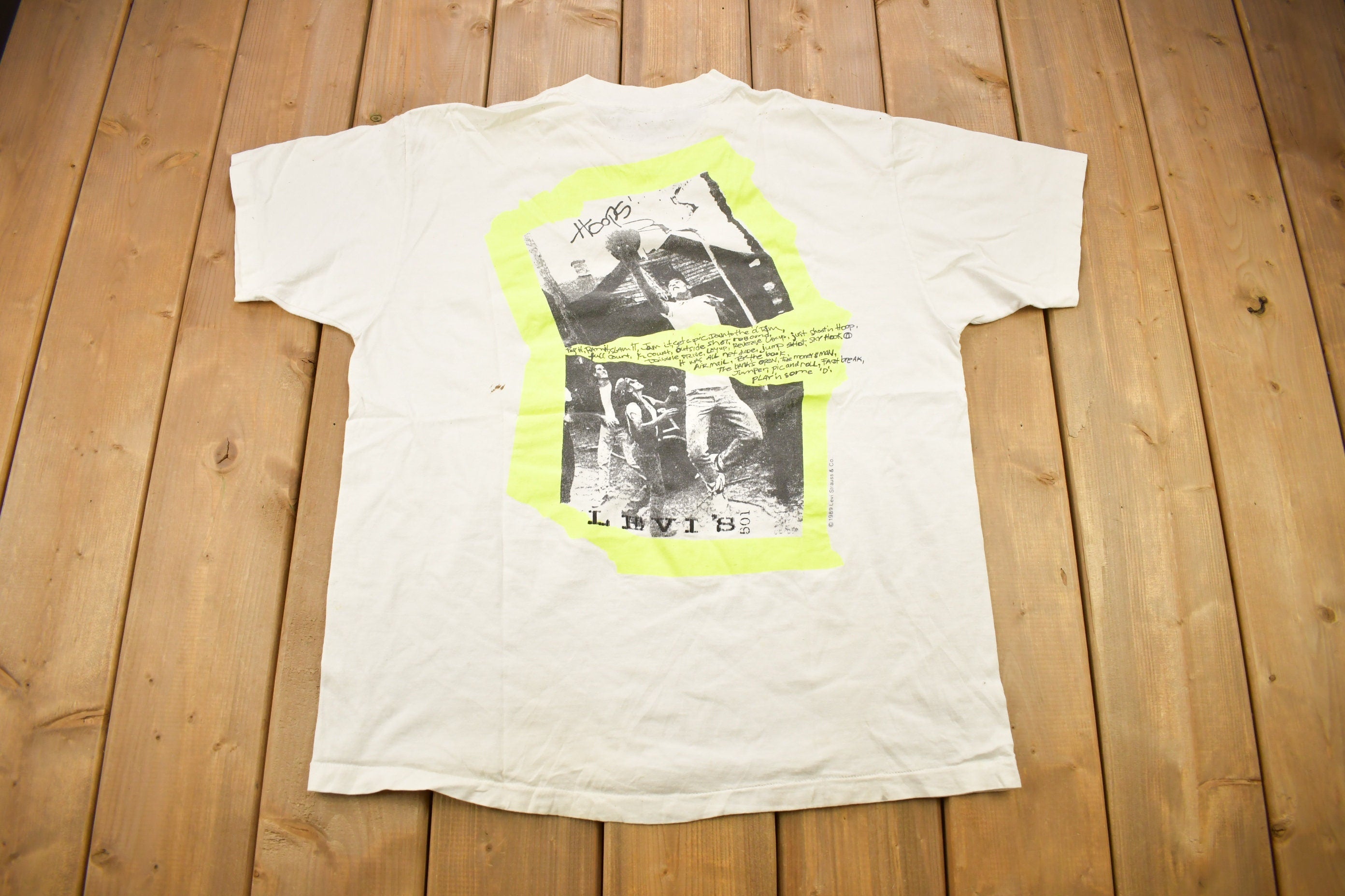 Vintage 1989 Levi's 501 Basketball Graphic T Shirt