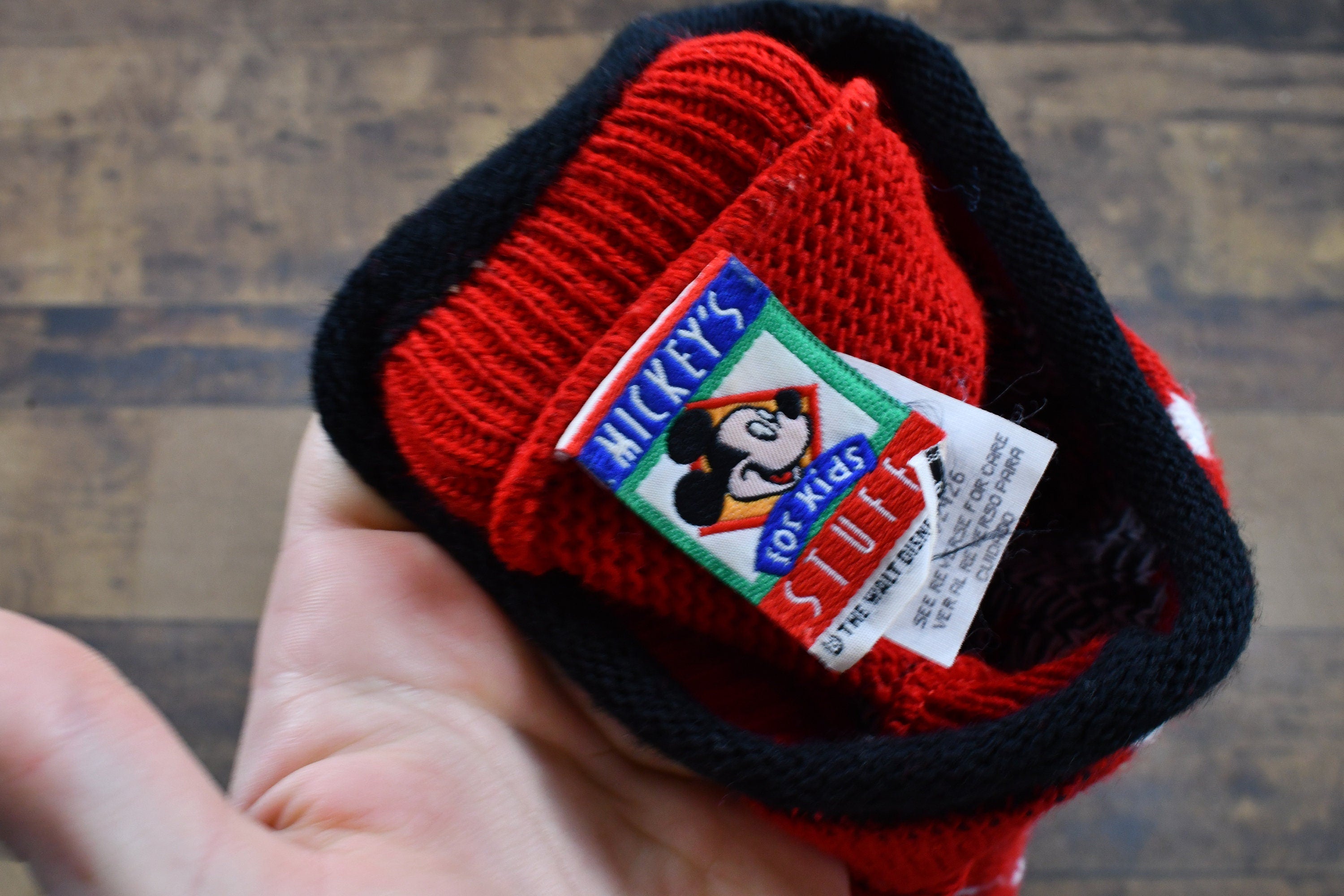 Vintage 1990s Disney Mickey & Minnie Mouse Knitted Sweater  90s Crewneck  Striped Polka Dot Pattern  Pullover Sweatshirt