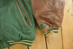 Vintage 1990s Green Bay Packers NFL Wool Leather Varsity Jacket Men's Large