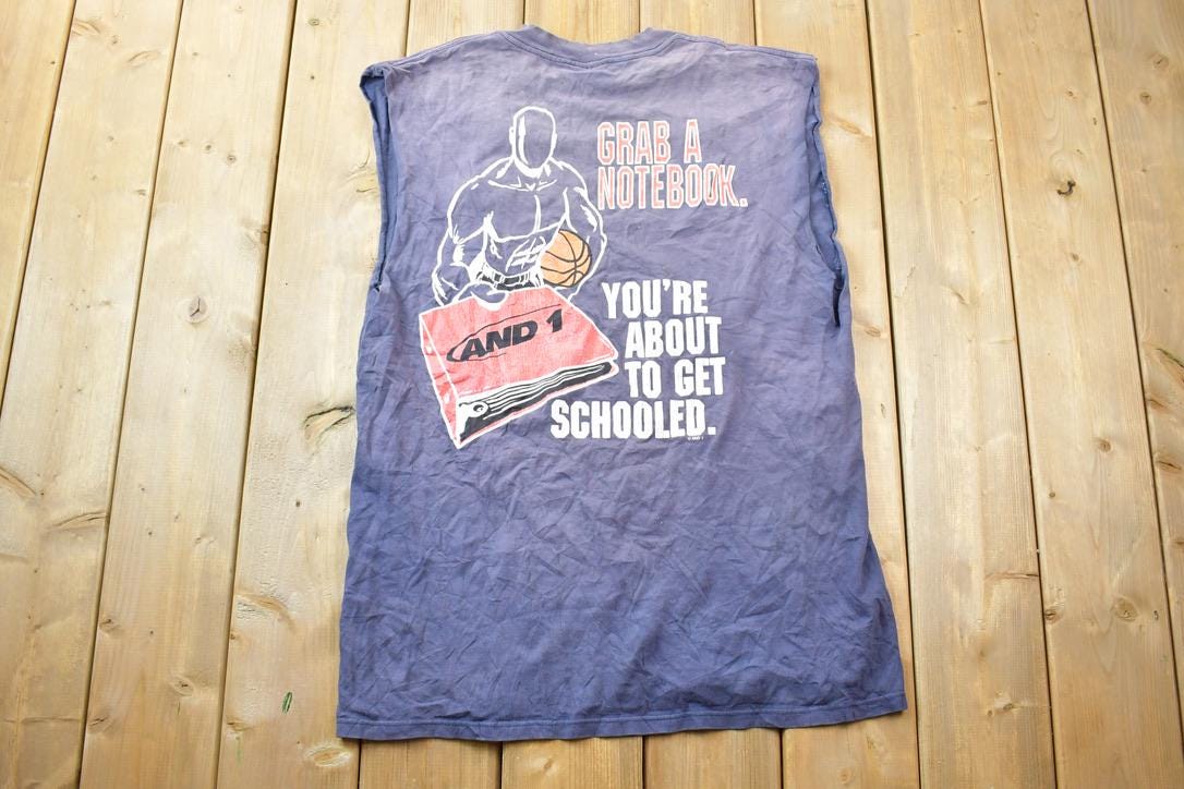 Vintage 1990s And 1 Basketball Schooled Graphic Tank