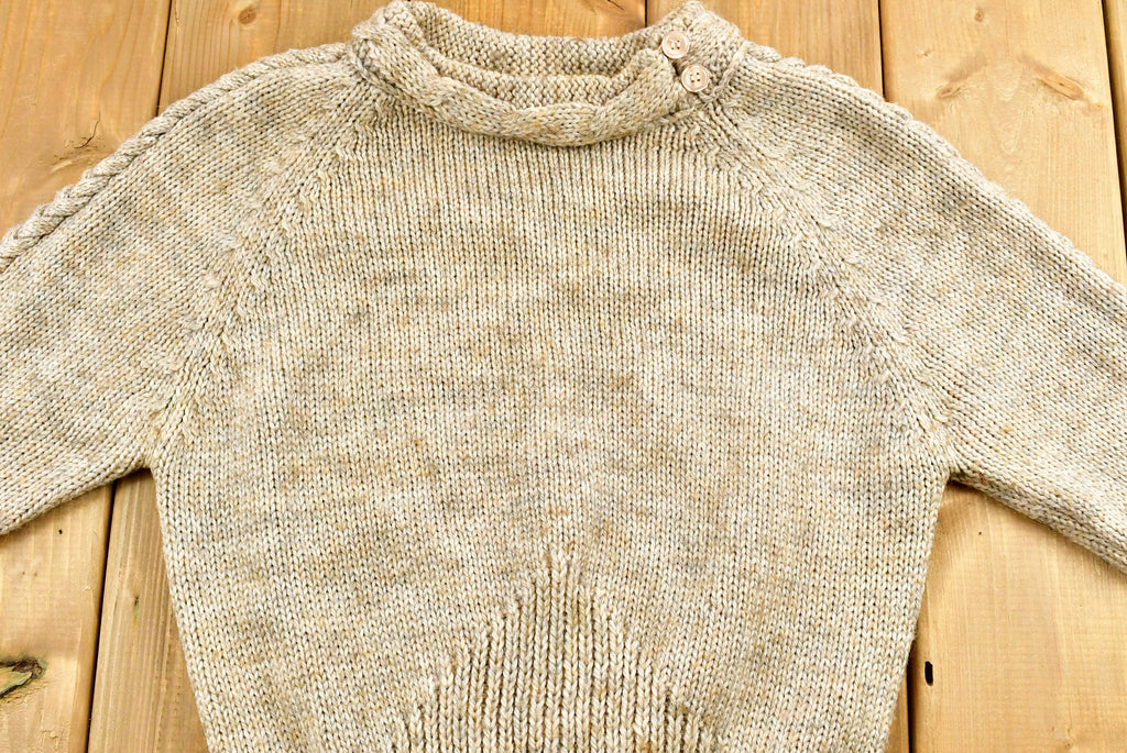 Vintage 1980s Wool Blend Raglan Sleeve Knitted Sweater