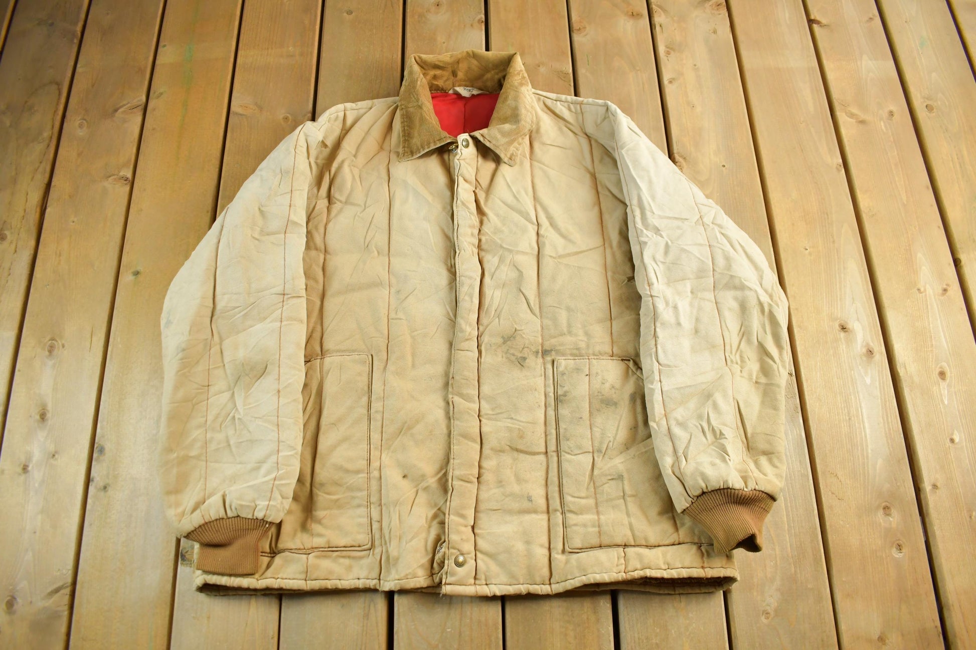 Vintage 1970s Key Imperial Canvas Work Jacket Men's XL  Distressed Thrashed Work Wear  70s Coat