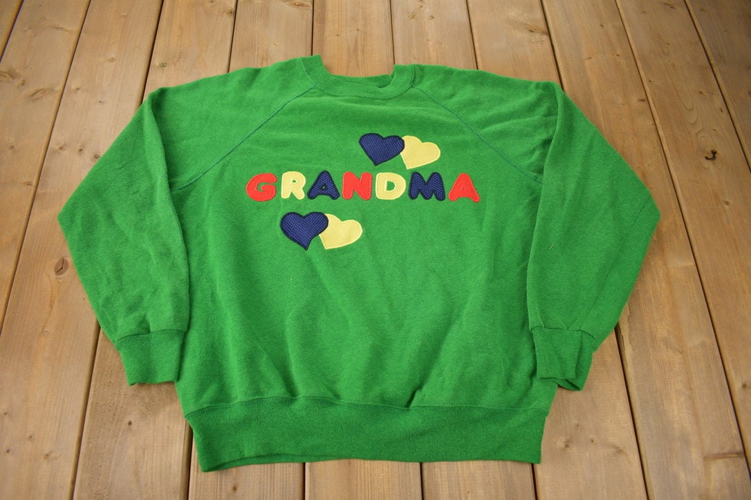 Vintage 1980s Grandma Embroidered Crewneck Sweatshirt Made In USA