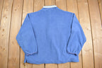 Vintage 1980s LL Bean Blue T Snap Fleece Sweater
