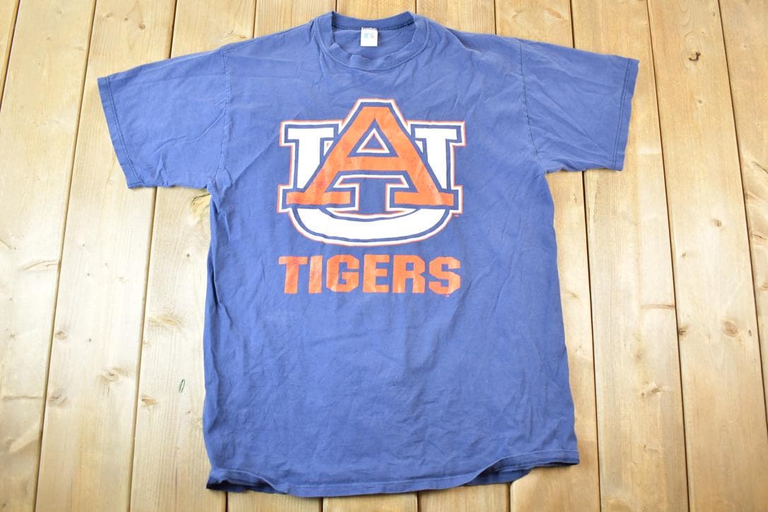 Vintage 1990s UA Tigers Souvenir Russell Athletic T-Shirt Men's L  Made In USA  Vintage Collegiate Tee  Rare Destination Tee