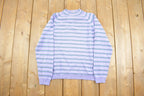 Vintage 1980s Striped Quarter Zip Up Long Sleeve Shirt