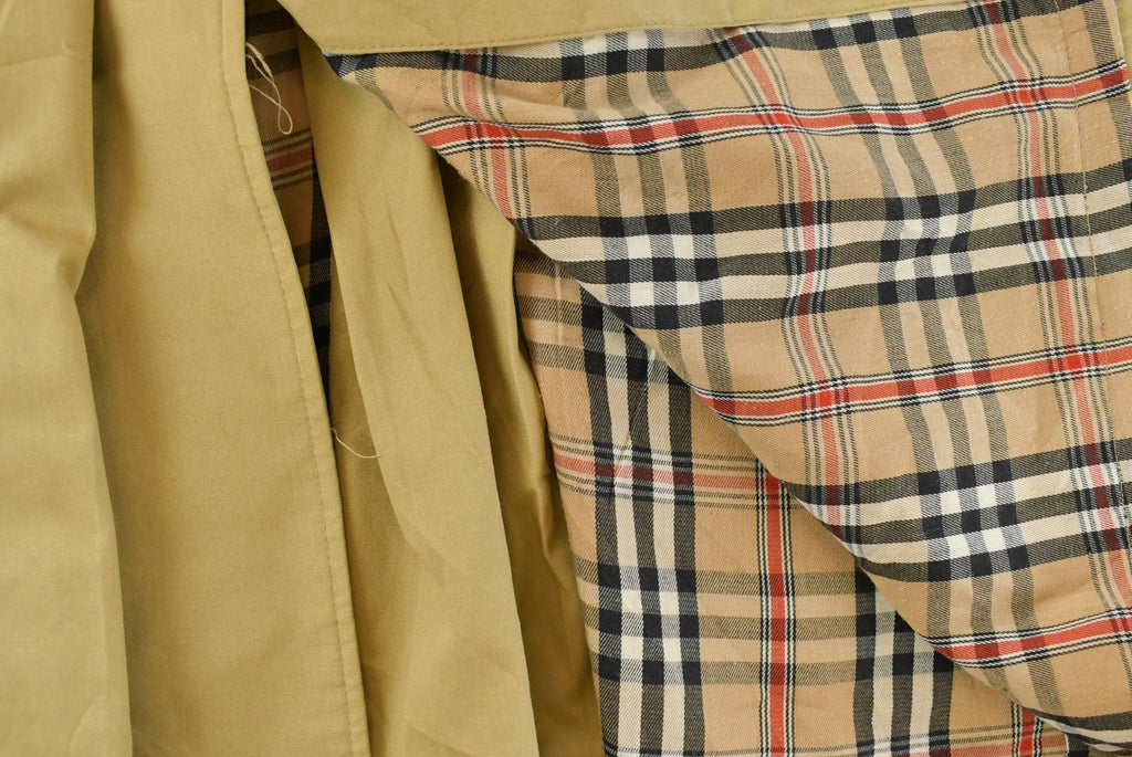 Vintage 1980s Plaid Lined Trench Coat Men's 40R /