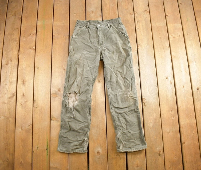 Vintage 1990s Carhartt Blanket Lined Work Pants Size 34x32