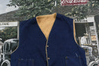 Vintage 1980s Fleece Lined Denim Button Up Vest