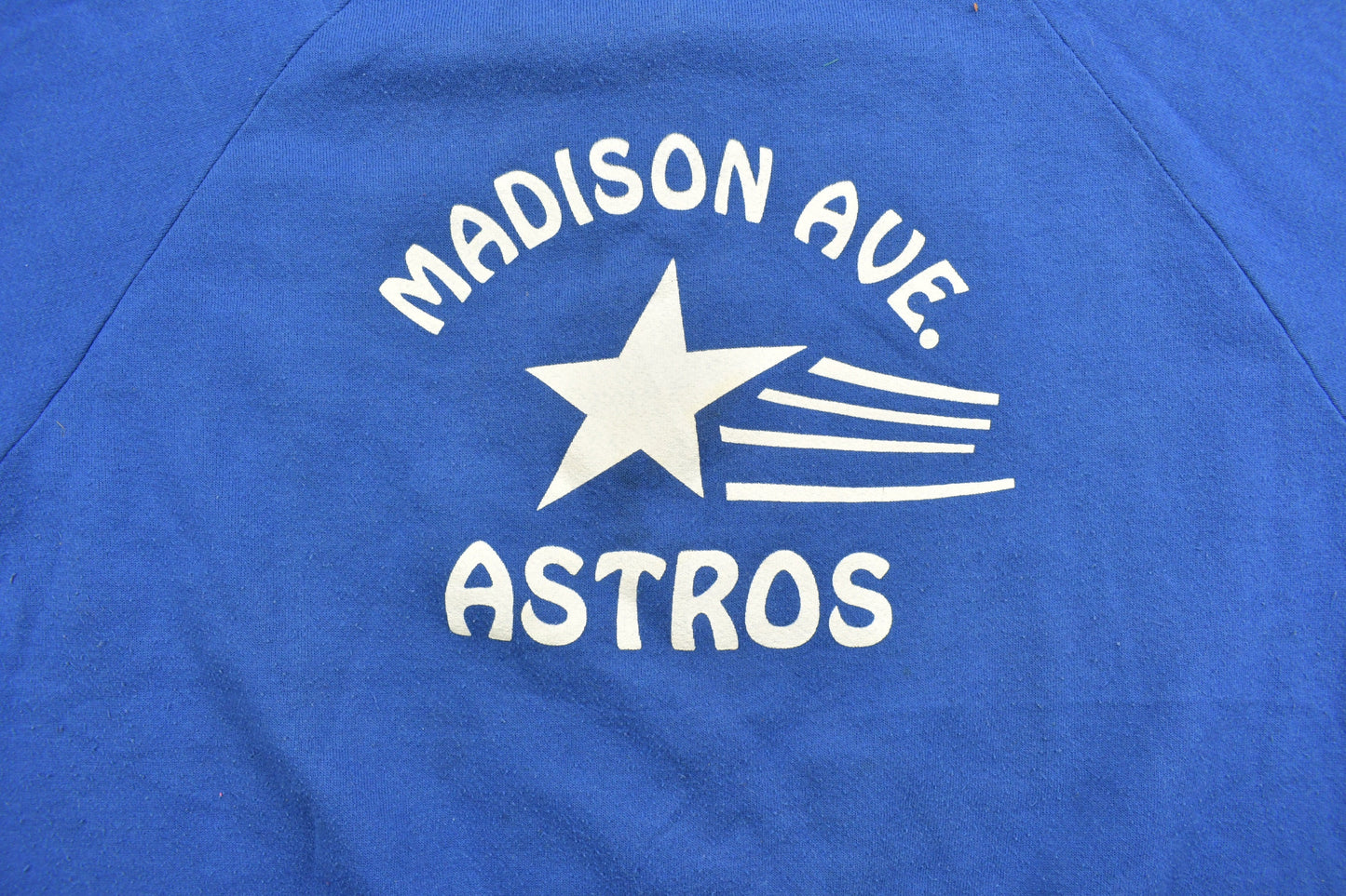 Vintage 1980s Madison Ave Astros Crewneck Sweatshirt / 90s Crewneck / Souvenir Sweater / Jerzees / Blue / Made In USA