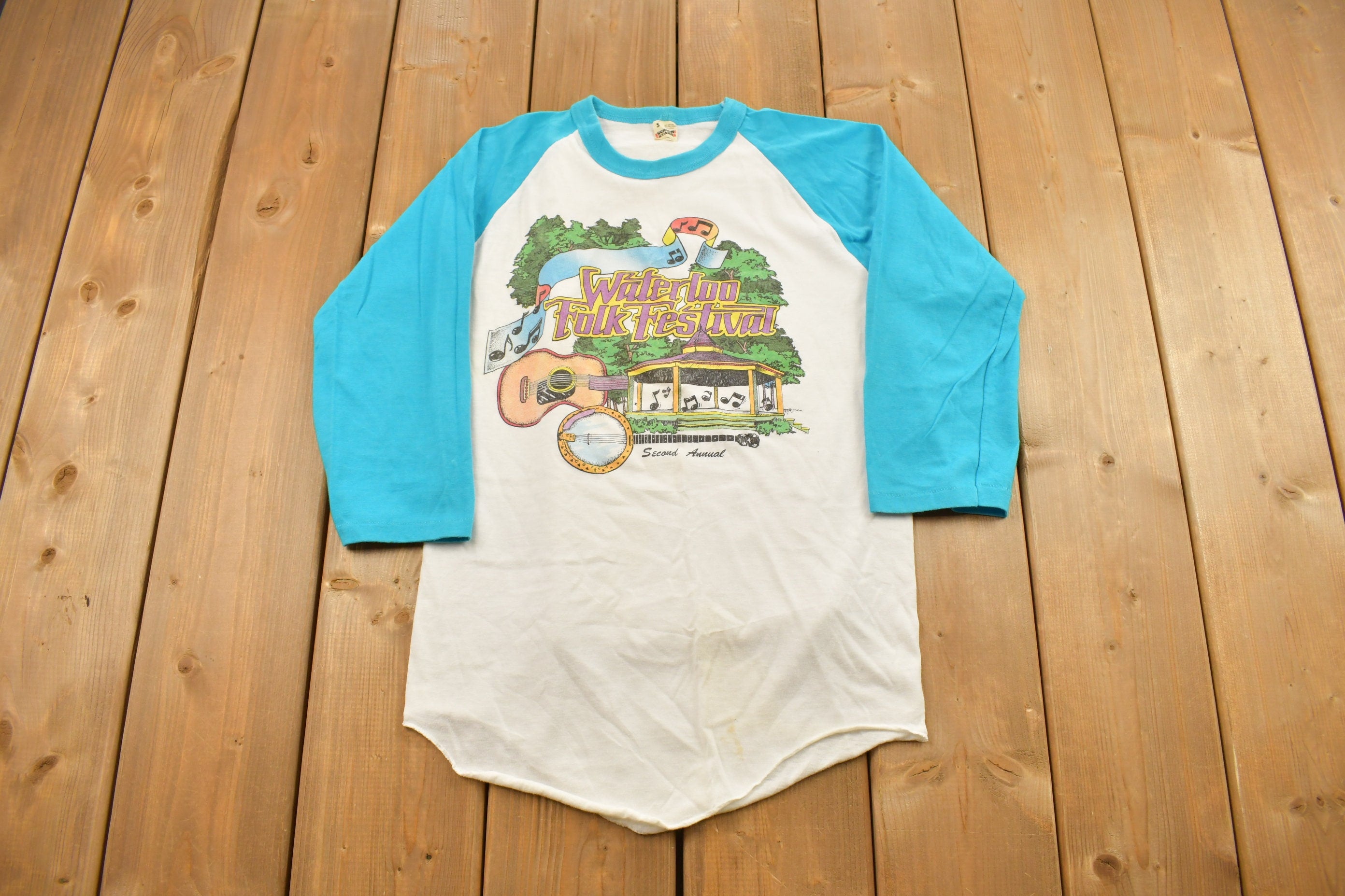 Vintage 1980s Waterloo Folk Festival Souvenir T Shirt