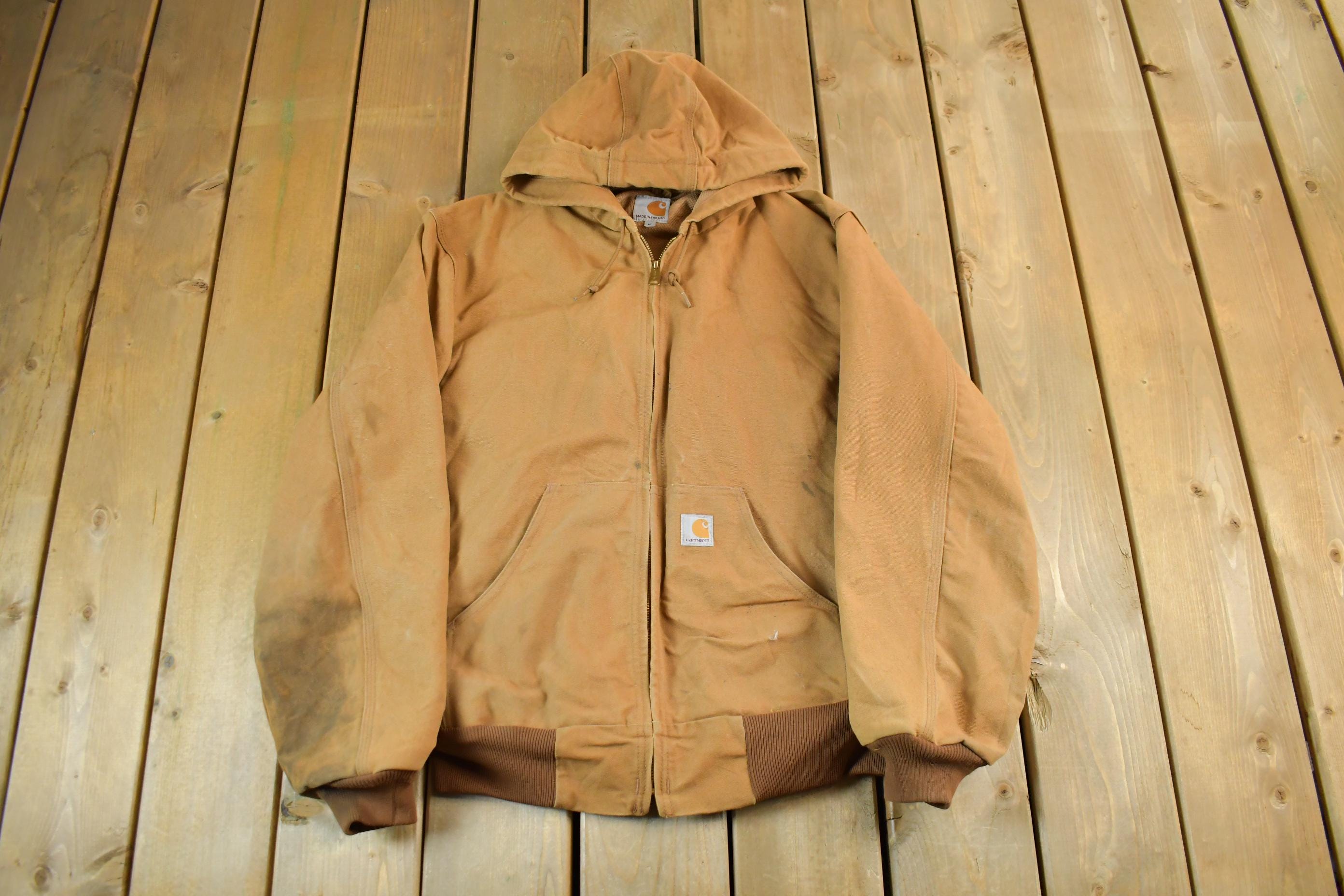Vintage 1990s Carhartt Hooded Jacket Men's Medium