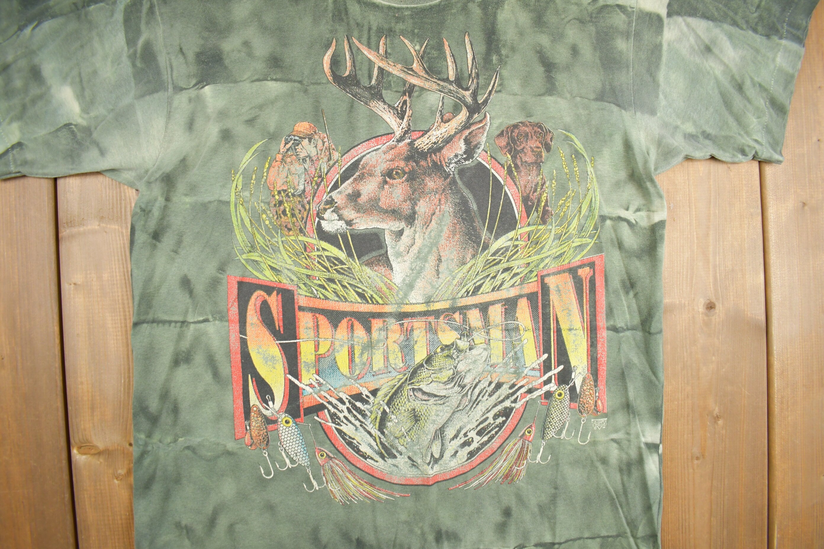 Vintage 1990s Deer Camo Sportsman Graphic T-Shirt