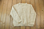 Vintage 1990s Traditional Hand Knit Garment 100% Wool Knit Sweater