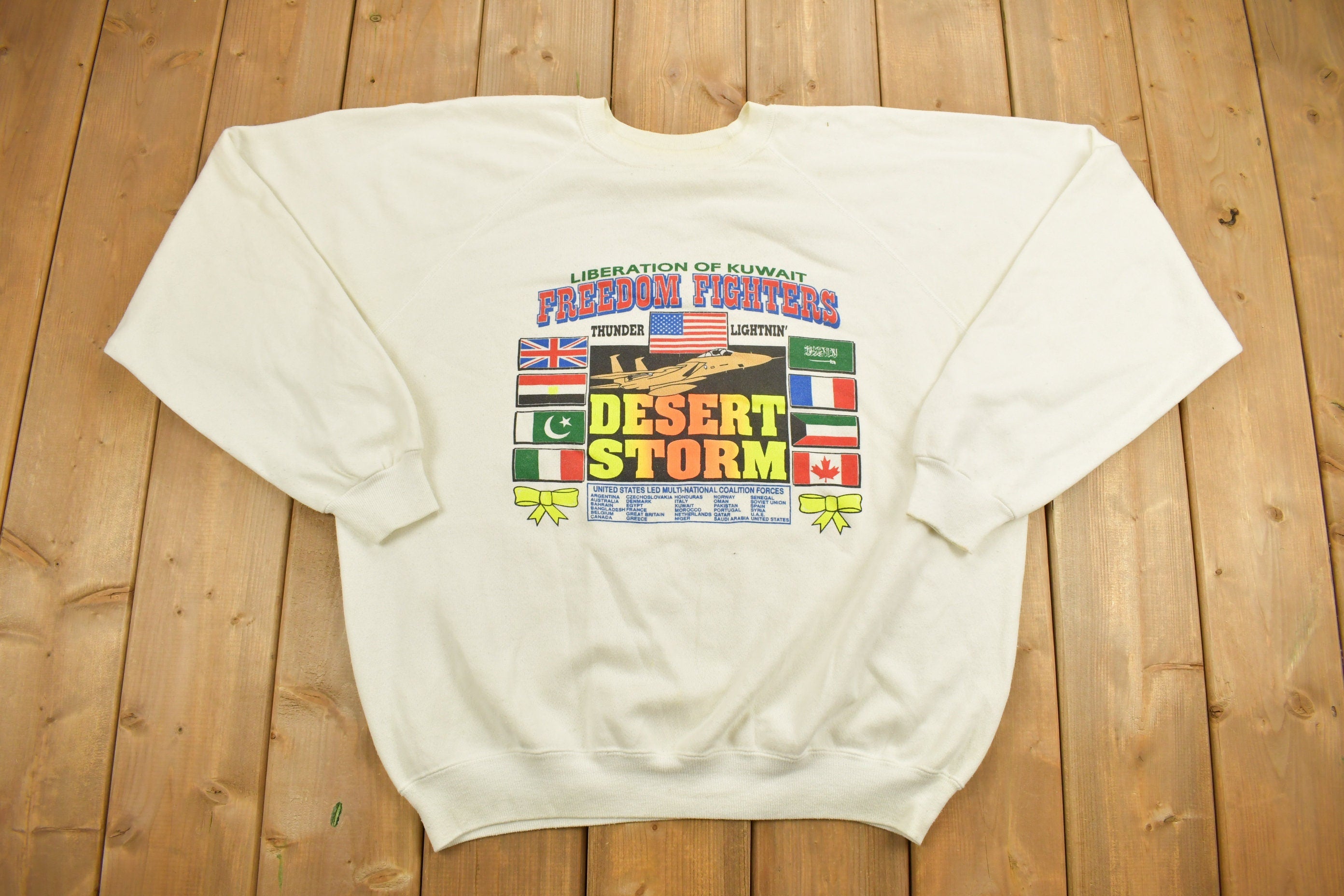 Vintage 1990s Desert Storm "Freedom Fighters" Crewneck Sweatshirt