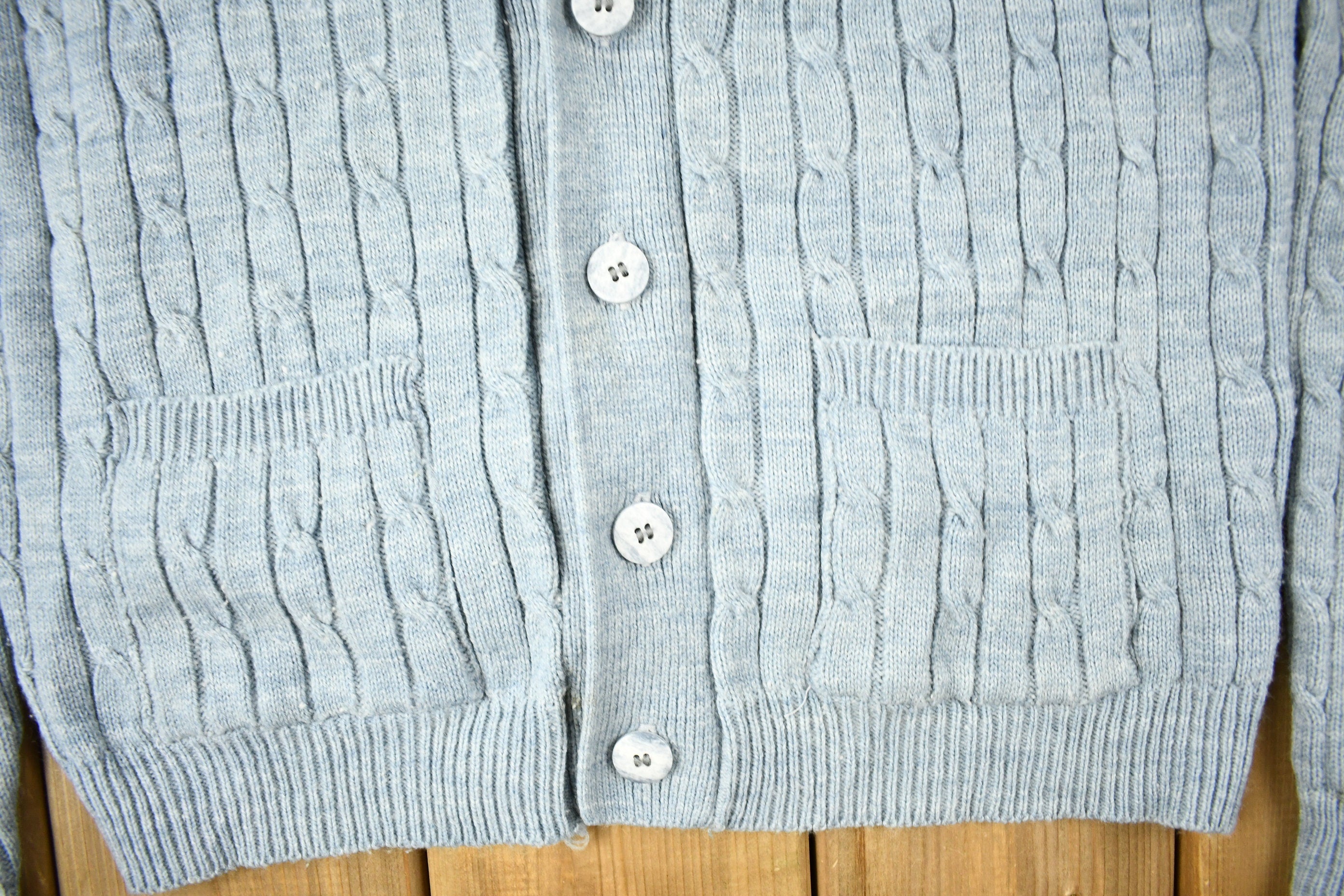 Vintage 1980s Mervyns Men's Collection Cable Knit Cardigan Sweater  Vintage Cardigan  Button Up  3D Cable Knit  Made In USA