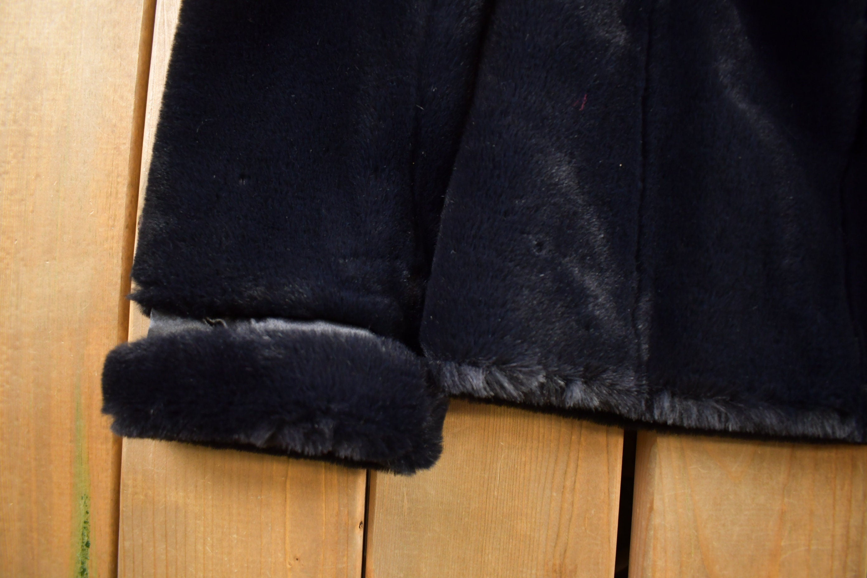Vintage 1980s Sequence Black Mink Fur Coat Made In USA
