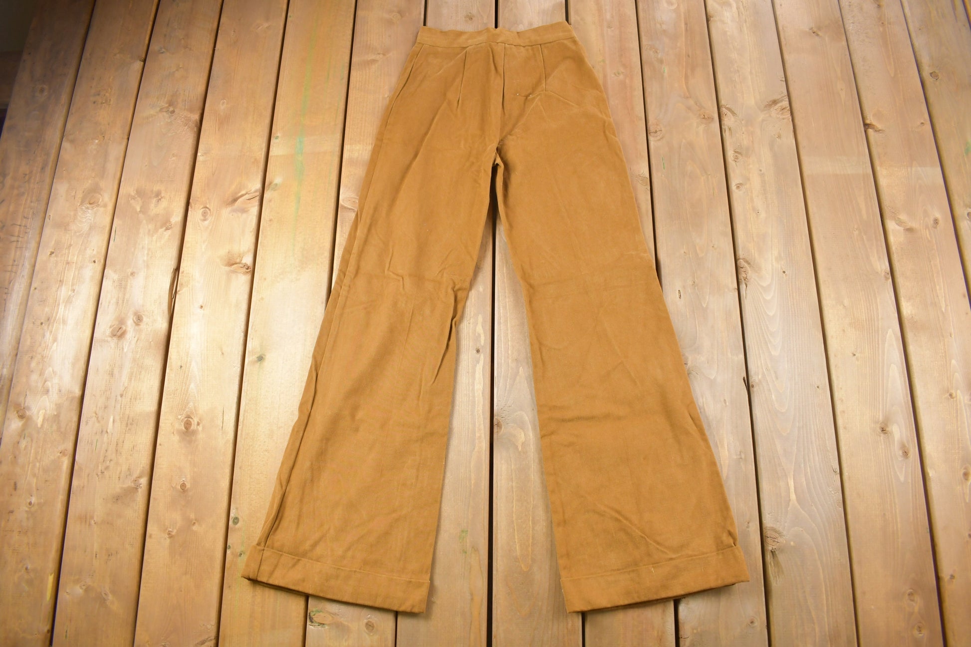 Vintage 1970s Wool Bell Bottom Pants Size 24 x 31