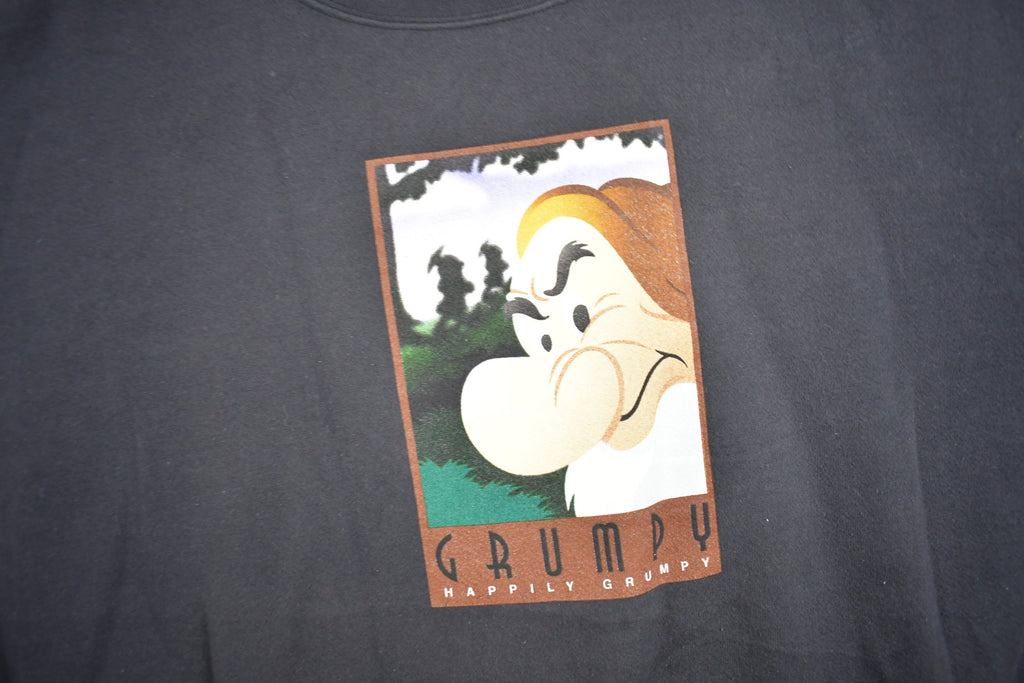 Vintage 1990s Happily Grumpy Dwarf Graphic Crewneck Sweatshirt