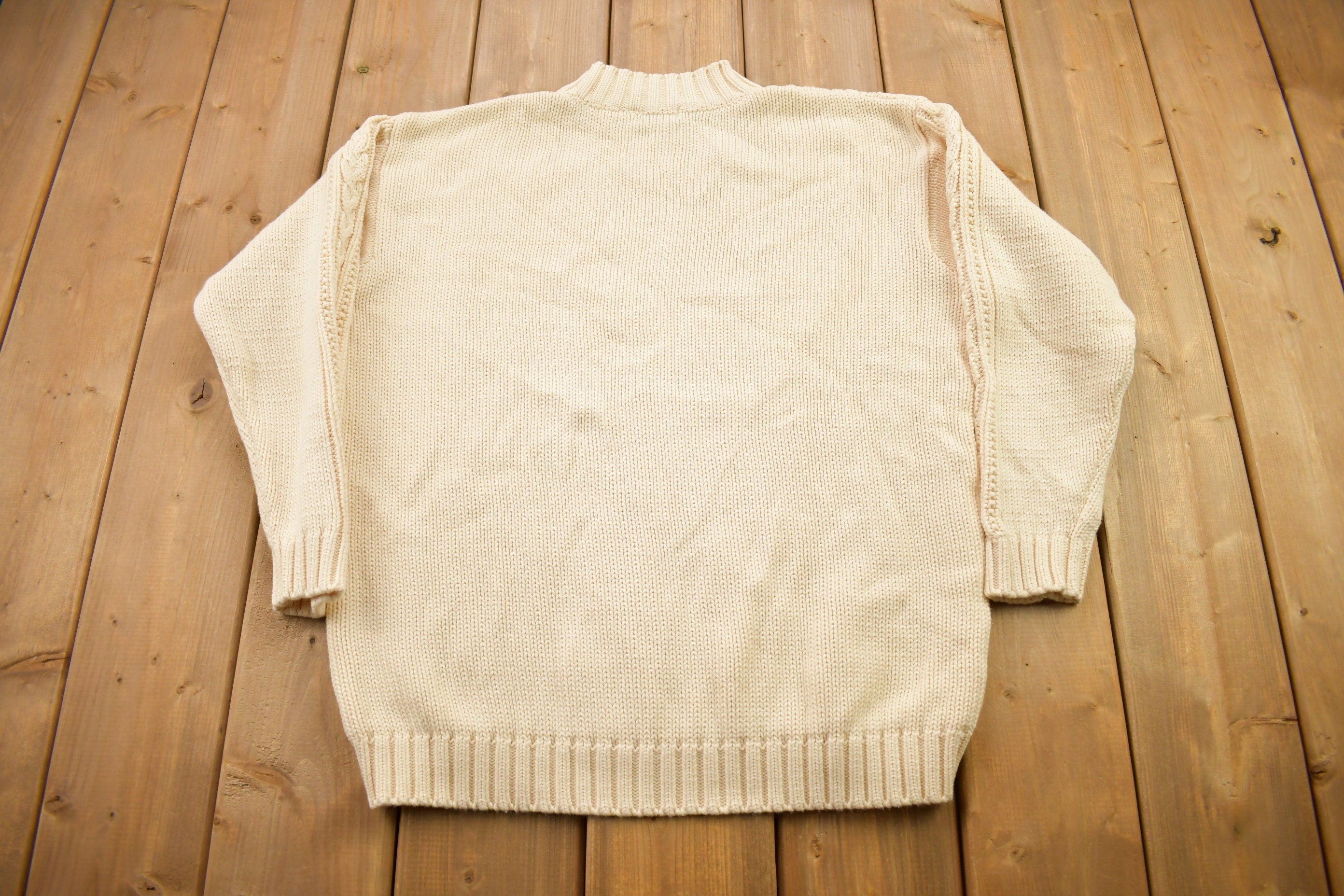 Vintage 1990s Wainscot Cable Knit Turtleneck Sweater