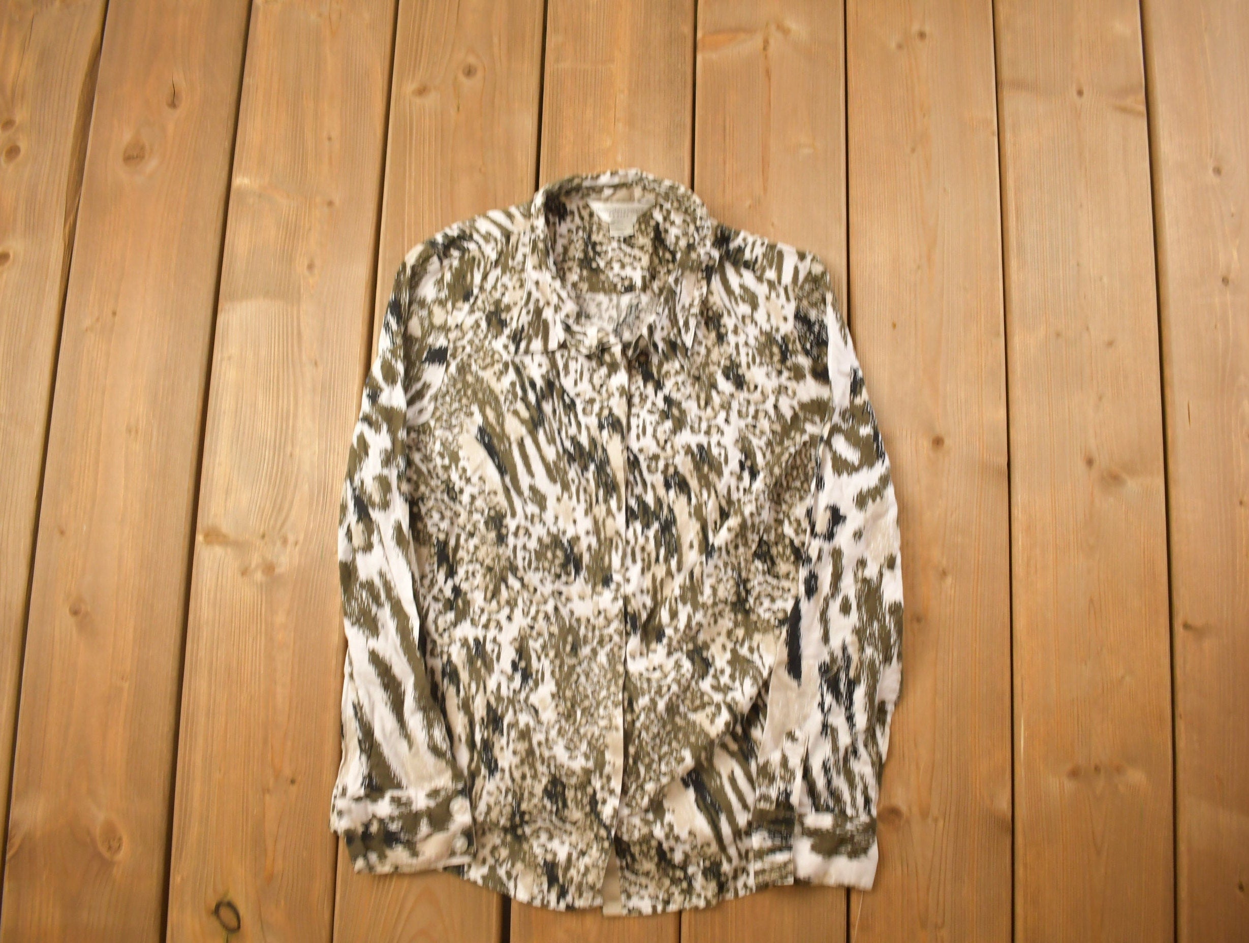 Vintage 1990s Christopher & Banks Leopard Button Up Shirt