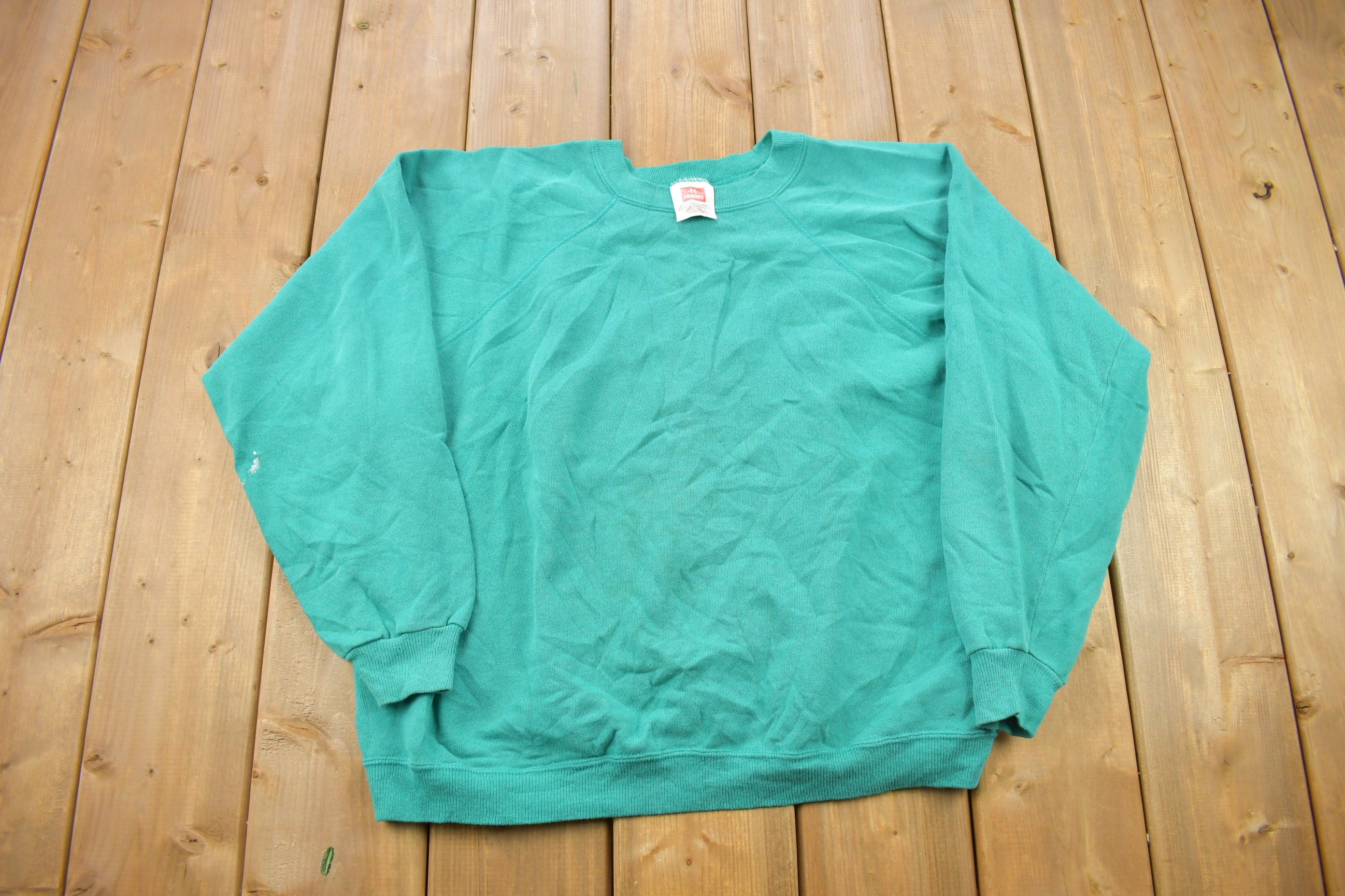 Vintage 1990s Blank Turquoise Crewneck Sweatshirt