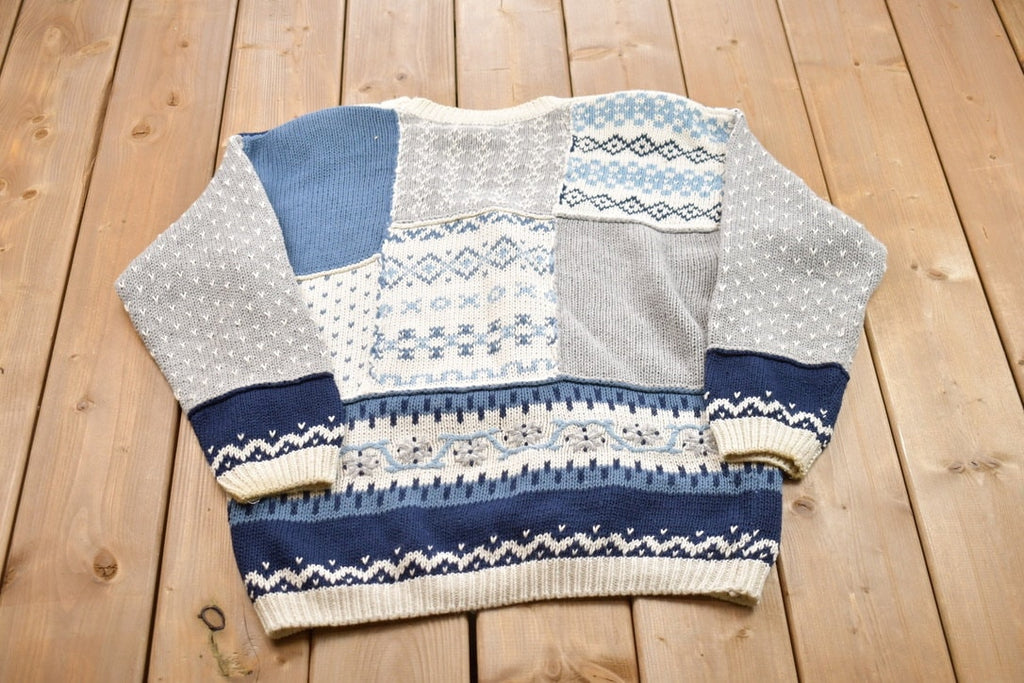Vintage 1990s Id Distinctions Knitted Button Up Cardigan Sweater