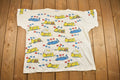 Vintage 1990s Cute Sleeping Cats and Dogs All over Print Graphic T-Shirt