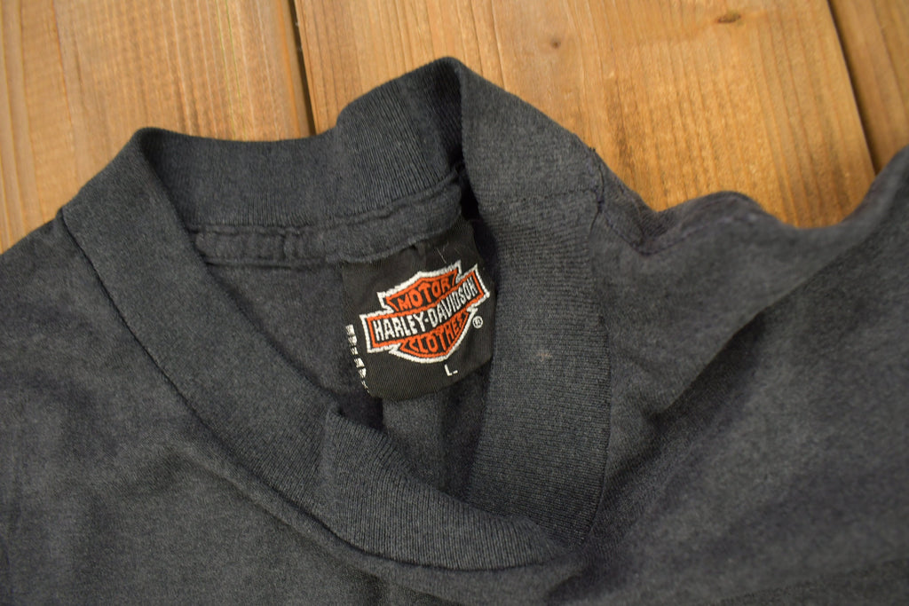 Vintage 1991 Live To Ride Ride To Live 3D Emblem Harley Davidson T-Shirt