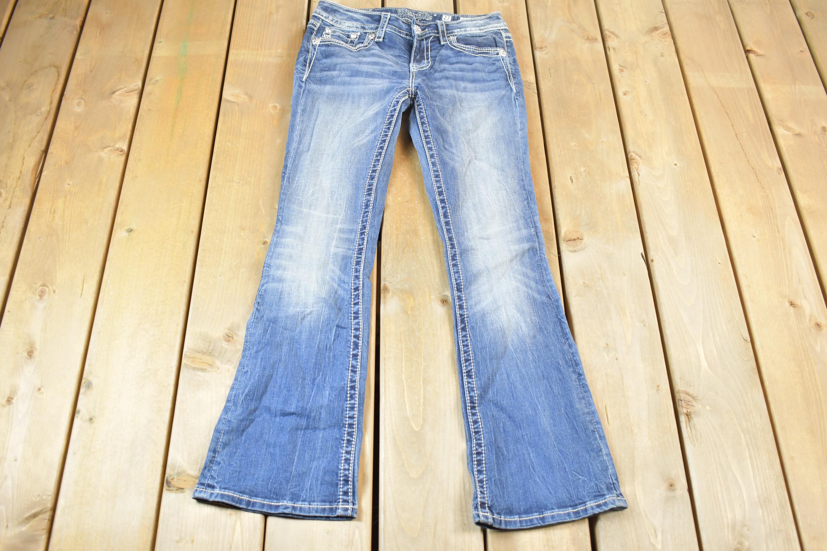 Vintage Y2K Miss Me Bedazzled Low Rise Jeans Size 27x30